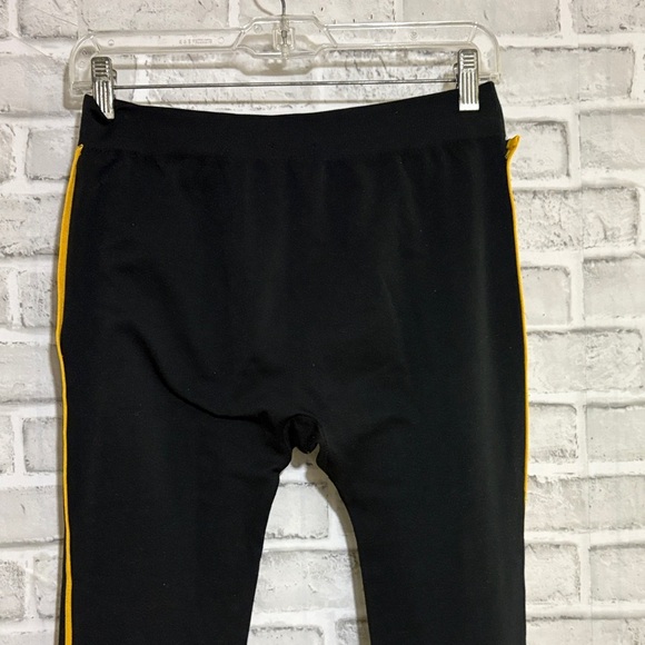 Streetwear Society Black Leggings with Yellow Stripes, large - Picture 6 of 7